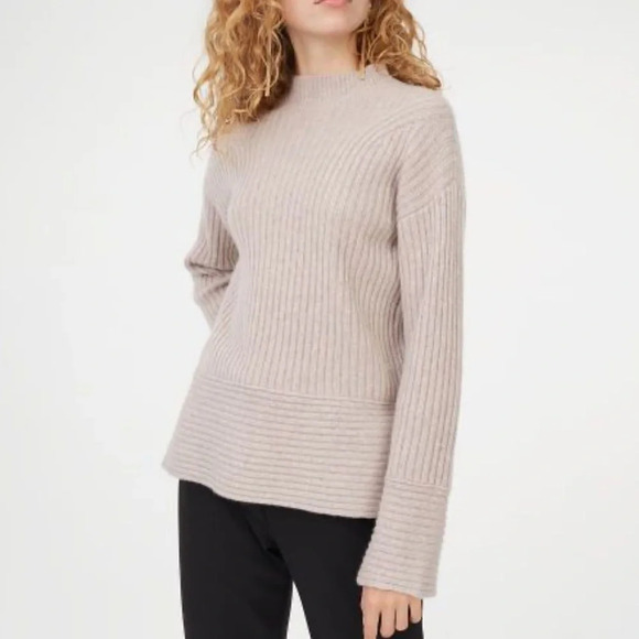 Club Monaco Selska ribbed mock neck long sleeve Cashmere Sweater small - Picture 1 of 7